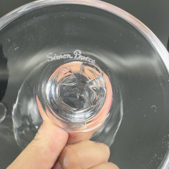 Simon Pearce Cavendish Clear Optic Hand Blown Glass Martini Glasses Cups Set 2 - Picture 11 of 16